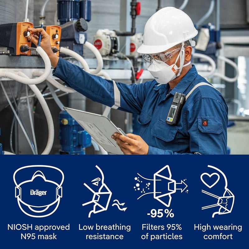 Drager X-plore 1950 N95 respirator mask | NIOSH-approved respirator mask for construction, DIY, home improvement - Image 4